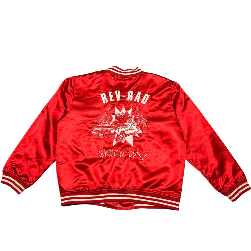 Green Day Rev Rad Revolution Radio Tour Satin Bomber Jacket Men's XL Otis